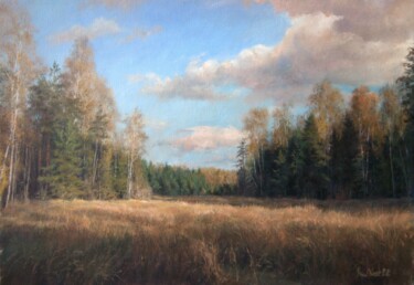 Malerei mit dem Titel "Autumn forest befor…" von Anatoliy Nozdrin, Original-Kunstwerk, Öl