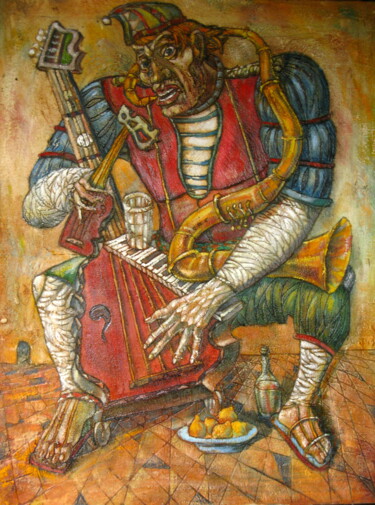 Painting titled "One man band" by Anatoliy Sivkov, Original Artwork, Other