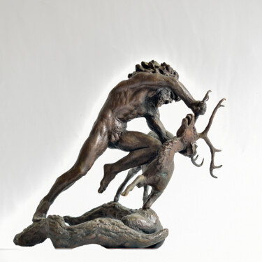 Sculpture titled "Hercules and the Ce…" by Anatoly Popov, Original Artwork, Bronze
