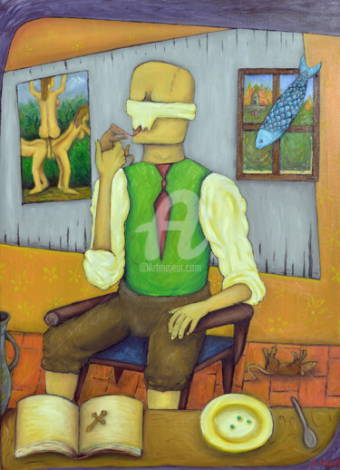 Pintura titulada "blind beliver" por Ana Valentim, Obra de arte original, Oleo