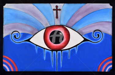 Peinture intitulée "The god eye" par Ana Valentim, Œuvre d'art originale, Huile