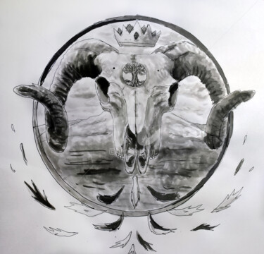 Рисунок под названием "ilustration: The go…" - Ana Valentim, Подлинное произведение искусства, Чернила