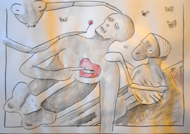 Dessin intitulée "sketch 2" par Ana Valentim, Œuvre d'art originale, Encre