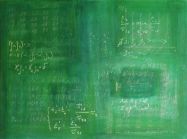Pintura intitulada "Blackboard with adv…" por Anastasia Vasilyeva, Obras de arte originais, Acrílico