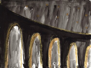 Painting titled "Viaduct" by Anastasia Vasilyeva, Original Artwork, Acrylic