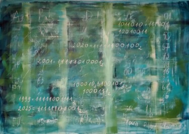 Картина под названием "The world of number…" - Anastasia Vasilyeva, Подлинное произведение искусства, Акрил