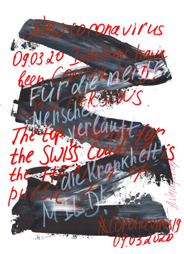 Dessin intitulée "09.03.2020 - The di…" par Anastasia Vasilyeva, Œuvre d'art originale, Acrylique