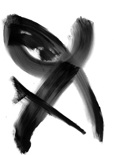 Black white abstraction 010 Painting titled "Black white abstrac…" by Anastasia Vasilyeva, Original Art, Acrylic