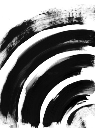 Black white abstraction 014 Painting titled "Black white abstrac…" by Anastasia Vasilyeva, Original Art, Acrylic