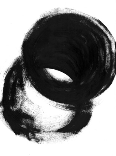 Desenho intitulada "Black white abstrac…" por Anastasia Vasilyeva, Obras de arte originais, Acrílico