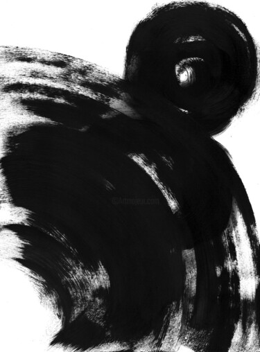 Картина под названием "Black white abstrac…" - Anastasia Vasilyeva, Подлинное произведение искусства, Акрил