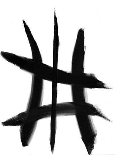 Black white abstraction 021 Painting titled "Black white abstrac…" by Anastasia Vasilyeva, Original Art, Acrylic