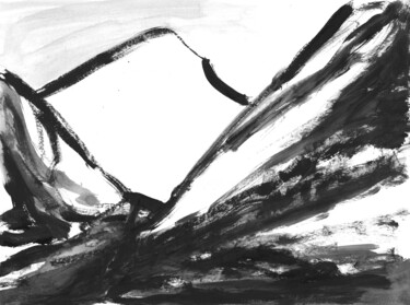 Desenho intitulada "Mountains 005" por Anastasia Vasilyeva, Obras de arte originais, Acrílico