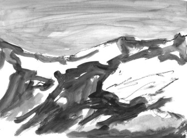 Картина под названием "Mountains 006" - Anastasia Vasilyeva, Подлинное произведение искусства, Акрил