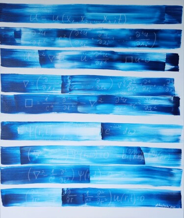 Картина под названием "Wave Theory- Partic…" - Anastasia Vasilyeva, Подлинное произведение искусства, Акрил Установлен на Де…