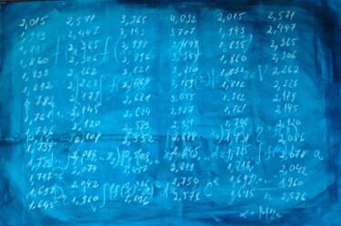 Картина под названием "Indigo Schoolboard…" - Anastasia Vasilyeva, Подлинное произведение искусства, Акрил Установлен на Дер…