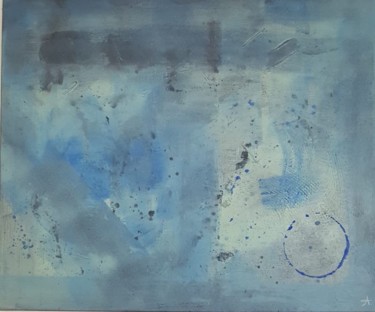 Painting titled "Serenity - Aqua 1.2" by Ana Vdv, Original Artwork, Acrylic Mounted on Wood Stretcher frame