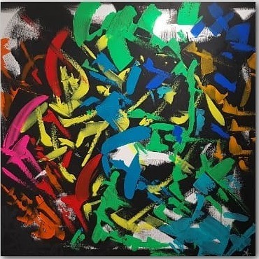 Peinture intitulée "Les turbulentes" par Ana Vdv, Œuvre d'art originale, Acrylique Monté sur artwork_cat.