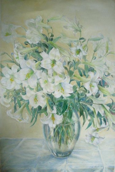 Peinture intitulée "Madonna lilies" par Anavint, Œuvre d'art originale