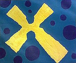Painting titled "paper cross" by Ana Castro, Original Artwork