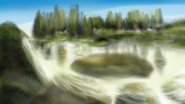 Digital Arts titled "Entre las aguas" by Anaysy Gregory, Original Artwork, Digital Painting
