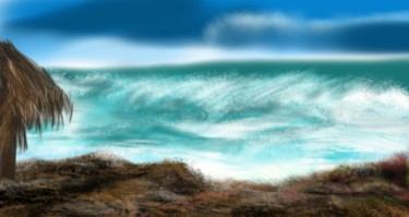 Artes digitais intitulada "Un día en la costa" por Anaysy Gregory, Obras de arte originais, Pintura digital