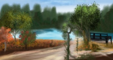 Digital Arts titled "El parque" by Anaysy Gregory, Original Artwork, Digital Painting