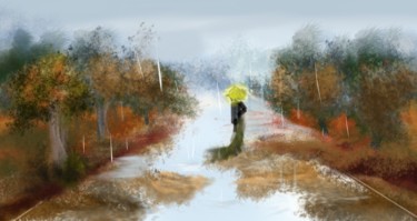 Arte digital titulada "Llueve" por Anaysy Gregory, Obra de arte original, Pintura Digital