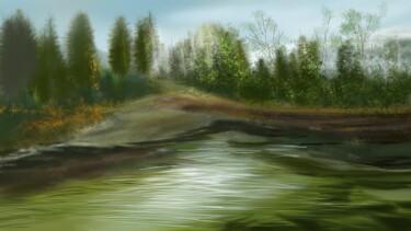 Digital Arts titled "Caminito al río" by Anaysy Gregory, Original Artwork, Digital Painting