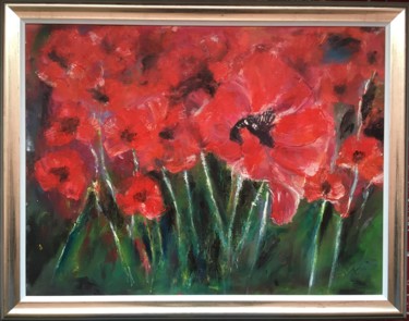 Painting titled "Poppies" by Anca-Iuliana Kis, Original Artwork, Acrylic