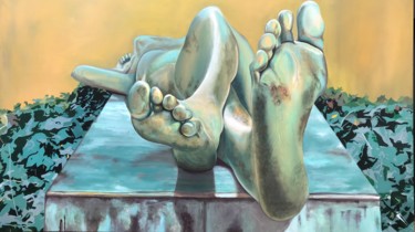 Pintura titulada "Escorzo en bronce" por Benito Leal Gallardo, Obra de arte original, Acrílico