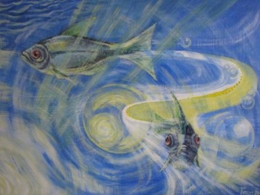 Картина под названием "Рыбы. The fish." - Anna Gorenkova, Подлинное произведение искусства, Акрил