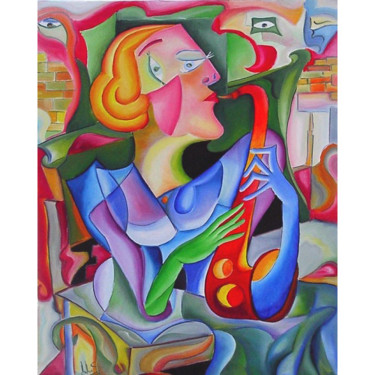Painting titled "Picasso Style Large…" by Andrei Dobos, Original Artwork, Oil