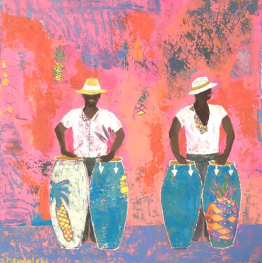 Schilderij getiteld "cumbia" door Anda Mrugalski, Origineel Kunstwerk, Acryl