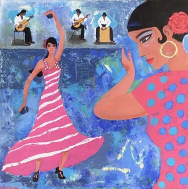 Картина под названием "Baile" - Anda Mrugalski, Подлинное произведение искусства, Акрил Установлен на Деревянная рама для но…