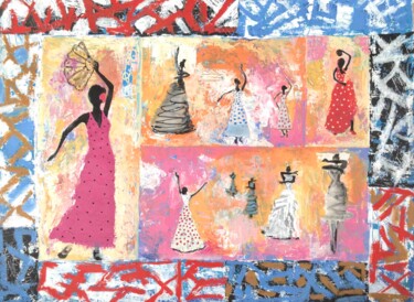 Malerei mit dem Titel "Flamenco fusion" von Anda Mrugalski, Original-Kunstwerk, Acryl