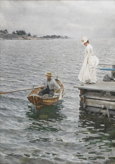 Картина под названием "Plaisirs d'été" - Anders Zorn, Подлинное произведение искусства, Масло