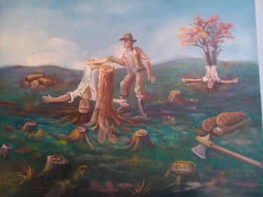 Pintura intitulada "O HOMEM DESTROINDO…" por Anderson Dos Santos Santos, Obras de arte originais