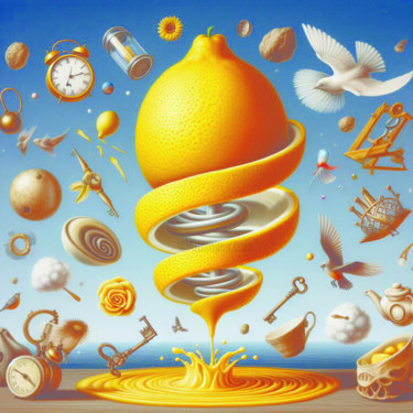 Arts numériques intitulée "Salvador Dalí lemon…" par Anderson Soares, Œuvre d'art originale, Collage numérique