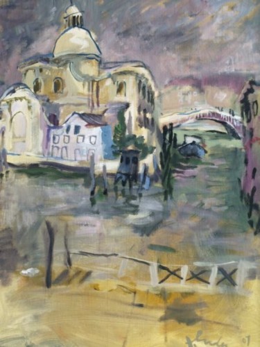 Painting titled "Grand Canale with S…" by Juris Andersons, Original Artwork