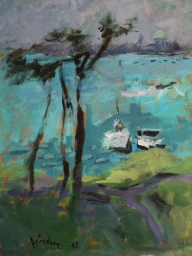 Painting titled "Windy Day" by Juris Andersons, Original Artwork