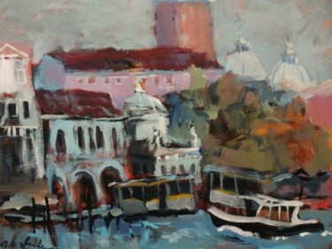 Painting titled "Vapporetto at S.Mar…" by Juris Andersons, Original Artwork