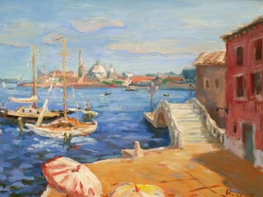 Painting titled "Sunday in Venice" by Juris Andersons, Original Artwork