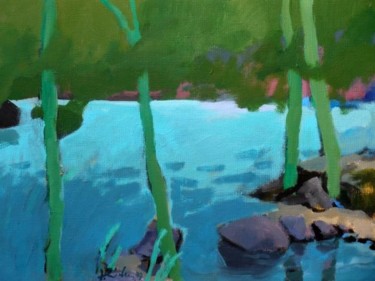 Pittura intitolato "Green Trees" da Juris Andersons, Opera d'arte originale