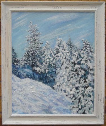 Painting titled "Winter Forest" by Andilucasart, Original Artwork