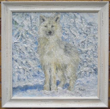 Painting titled "ARCTIC WOLF" by Andilucasart, Original Artwork