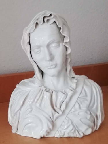 Sculpture intitulée "Büste der Maria" par Andimar, Œuvre d'art originale, Argile