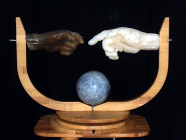 Skulptur mit dem Titel "Erschaffung Adams (…" von Andimar, Original-Kunstwerk, Stein