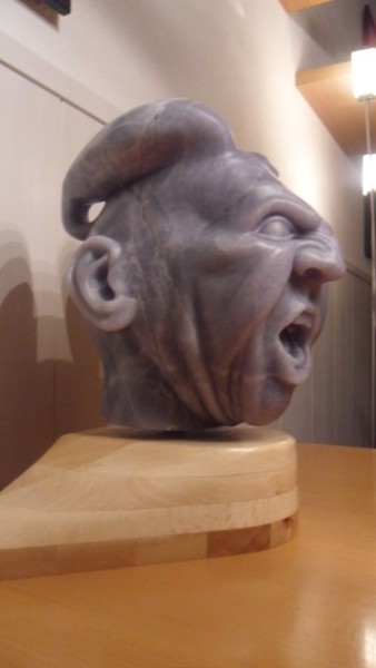 Sculpture titled "Blauer Satyr" by Andimar, Original Artwork