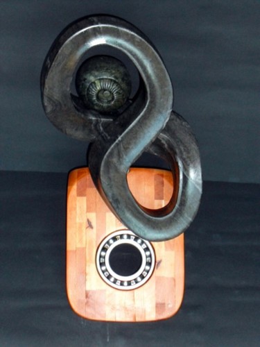 Skulptur mit dem Titel "Möbiusband mit Auge" von Andimar, Original-Kunstwerk